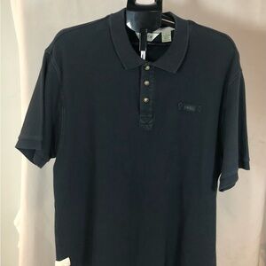 Vintage Orvis heavy cotton polo shirt, blue. Men's size extra large.